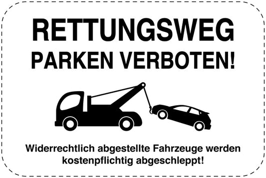 Parkplatzverbotsschilder (Parken verboten) schwarz als Aufkleber LO-PARKEN-14400-V-88