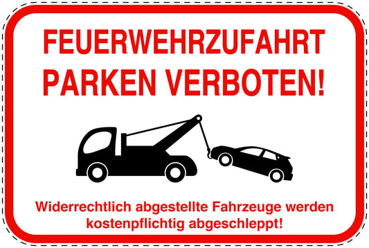 Parkplatzverbotsschilder (Parken verboten) rot als Aufkleber LO-PARKEN-14500-V-14