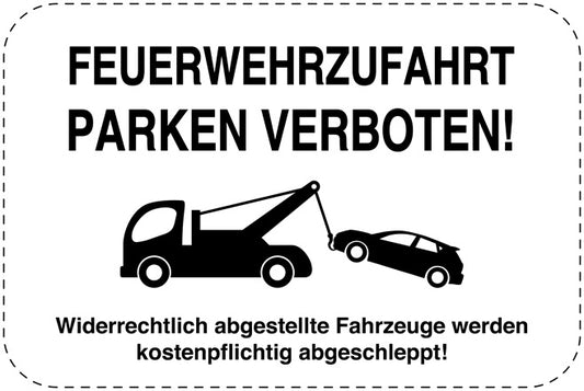 Parkplatzverbotsschilder (Parken verboten) schwarz als Aufkleber LO-PARKEN-14500-V-88