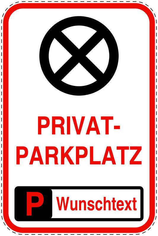 Parkplatzverbotsschilder (Parken verboten) rot als Aufkleber LO-PARKEN-20200-V-14-Wunsch