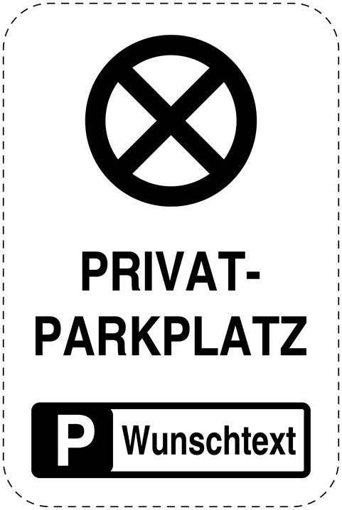 Parkplatzverbotsschilder (Parken verboten) schwarz als Aufkleber LO-PARKEN-20200-H-88-Wunsch