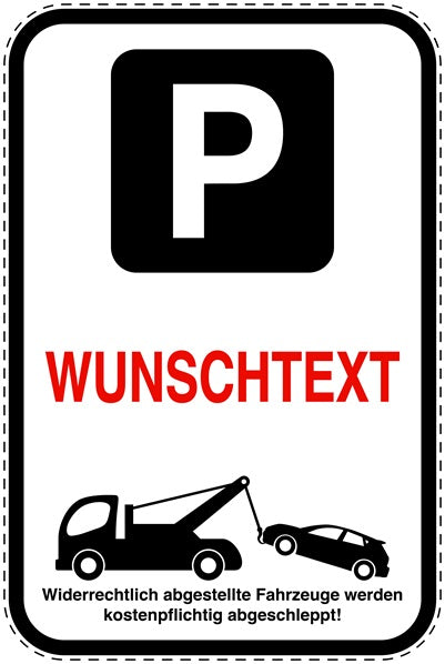 Parkplatzverbotsschilder (Parken verboten) als Aufkleber LO-PARKEN-20400-H-0-Wunsch