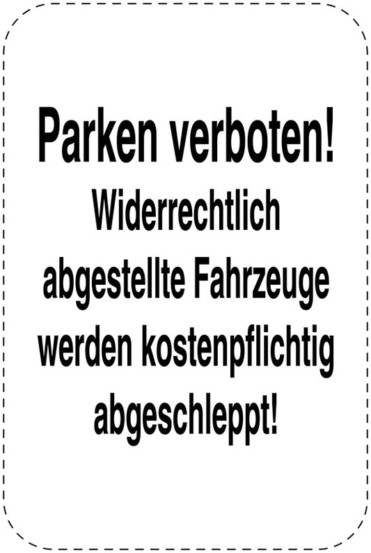 Parkplatzverbotsschilder (Parken verboten) schwarz als Aufkleber LO-PARKEN-21400-H-88