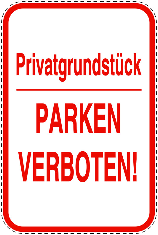 Parkplatzverbotsschilder (Parken verboten) rot als Aufkleber LO-PARKEN-22500-V-14