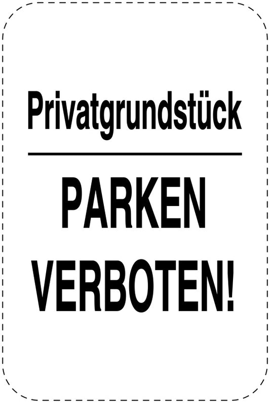 Parkplatzverbotsschilder (Parken verboten) schwarz als Aufkleber LO-PARKEN-22500-H-88