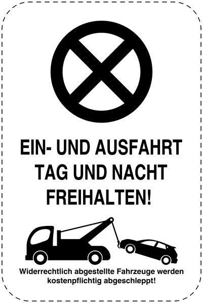 Parkplatzverbotsschilder (Parken verboten) schwarz als Aufkleber LO-PARKEN-22800-H-88