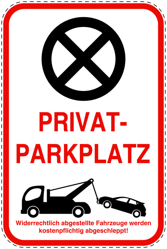 Parkplatzverbotsschilder (Parken verboten) rot als Aufkleber LO-PARKEN-22900-V-14