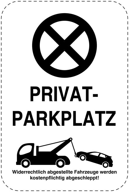 Parkplatzverbotsschilder (Parken verboten) schwarz als Aufkleber LO-PARKEN-22900-H-88