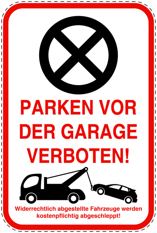 Parkplatzverbotsschilder (Parken verboten) rot als Aufkleber LO-PARKEN-23000-V-14