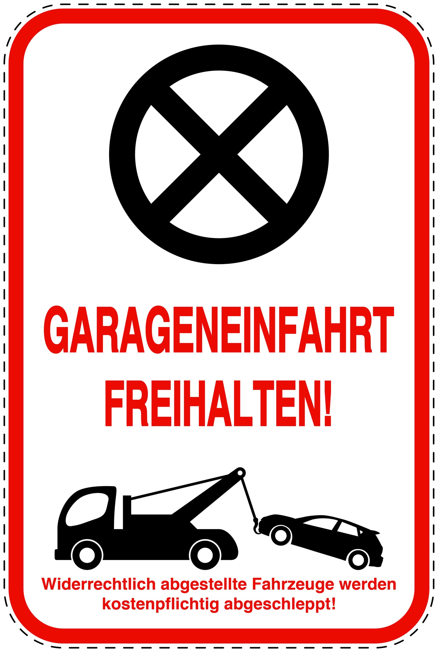 Parkplatzverbotsschilder (Parken verboten) rot als Aufkleber LO-PARKEN-23100-V-14