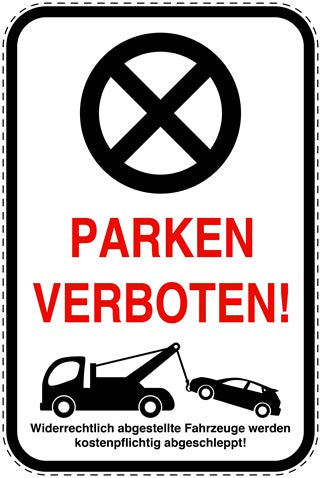 Parkplatzverbotsschilder (Parken verboten) als Aufkleber LO-PARKEN-23200-H-0