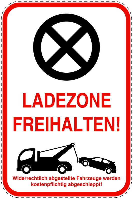 Parkplatzverbotsschilder (Parken verboten) rot als Aufkleber LO-PARKEN-23300-V-14