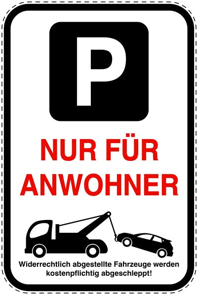 Parkplatzverbotsschilder (Parken verboten) als Aufkleber LO-PARKEN-23900-H-0