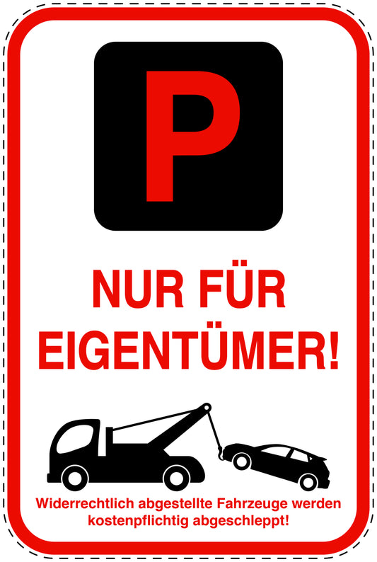 Parkplatzverbotsschilder (Parken verboten) rot als Aufkleber LO-PARKEN-24200-V-14