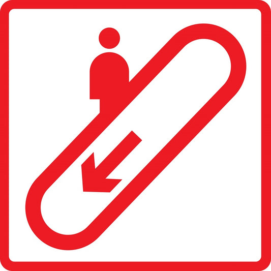 Gebäude Aufkleber Piktogramme "Rolltreppe abwärts" 5-30 cm  LO-PIKTO1800-14