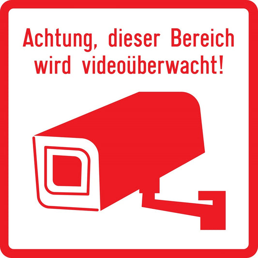 Gebäude Aufkleber Piktogramme "Videoüberwachung" 5-30 cm  LO-PIKTO2200-14