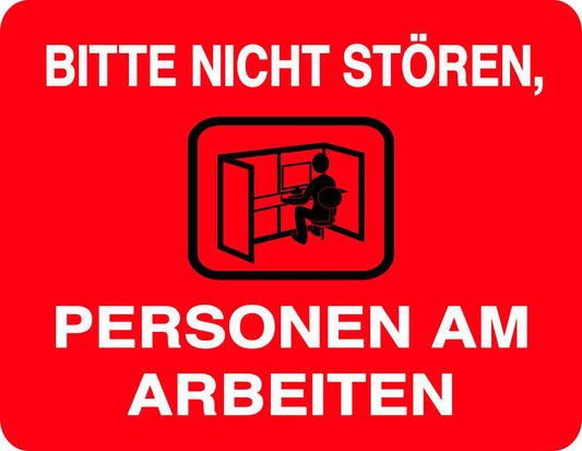 Bitte nicht stören Aufkleber "Bitte nicht stören Personen am Arbeiten" LO-QUIETZONE-H-10000-14