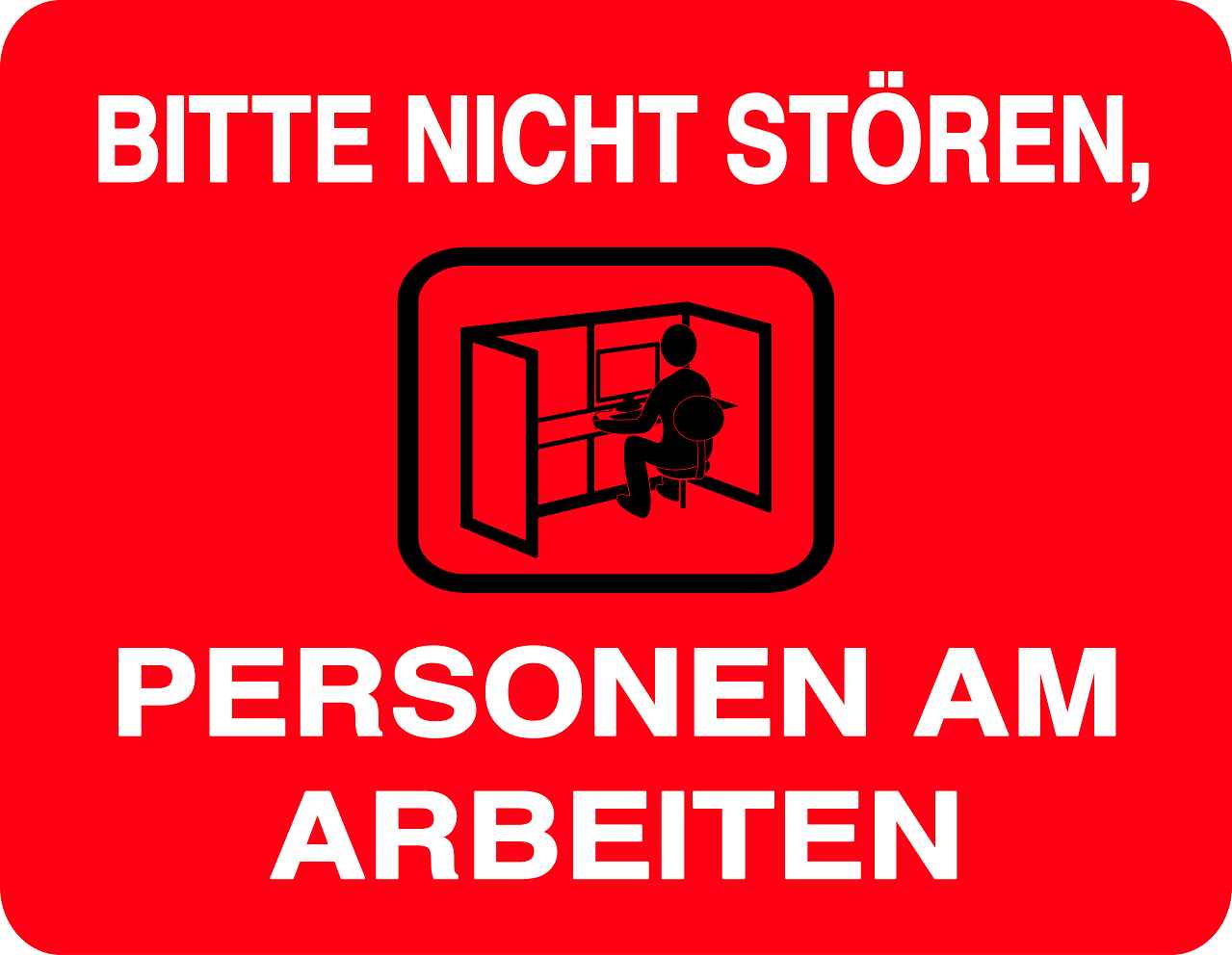 Ruhezone Aufkleber "BITTE NICHT STÖREN, PERSONEN AM ARBEITEN" 20-60cm LO-QUIETZONE-H-10000-14