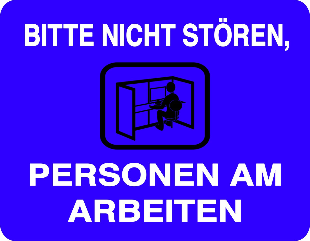 Ruhezone Aufkleber "BITTE NICHT STÖEN PERSONEN AM ARBEITEN" Aufkleber 10-40 cm aus PVC Plastik, LO-QUIETZONE-H-10000-44