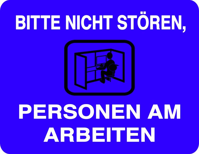 Bitte nicht stören Aufkleber "Bitte nicht stören Personen am Arbeiten" LO-QUIETZONE-H-10000-44