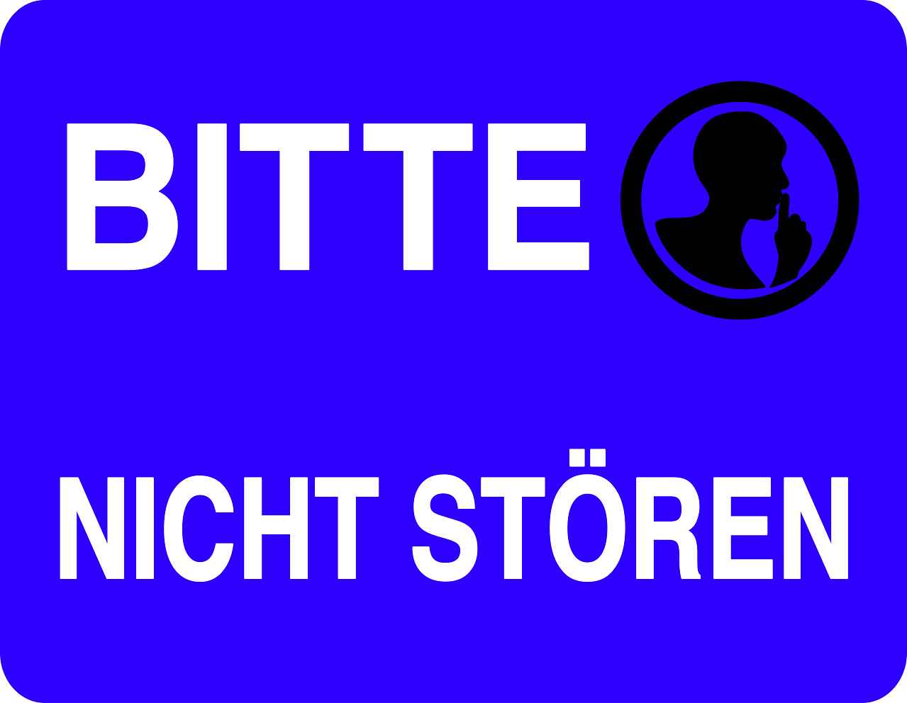 Ruhezone Aufkleber "BITTE NICHT STÖREN" 20-60cm LO-QUIETZONE-H-10200-44