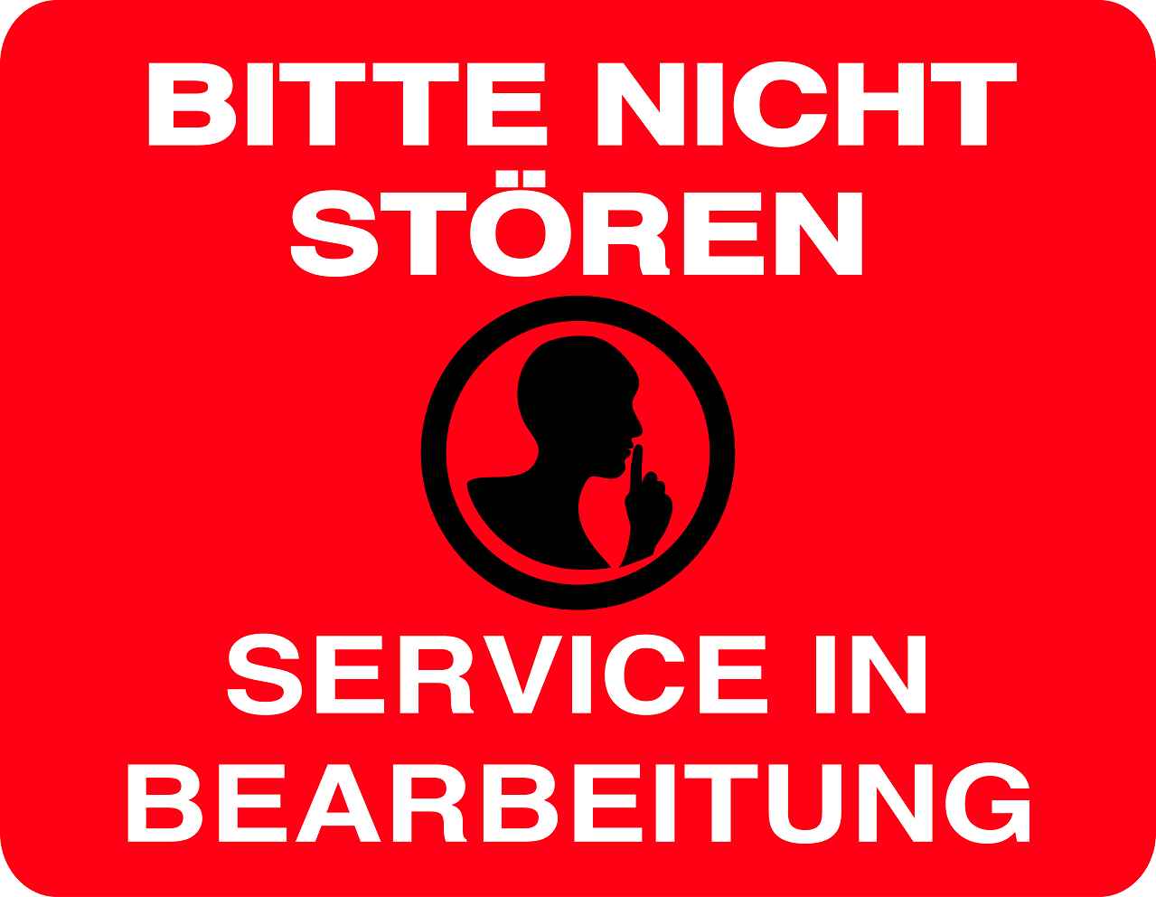Bitte nicht stören Aufkleber "Bitte nicht stören Service in Bearbeitung" LO-QUIETZONE-H-10500-14