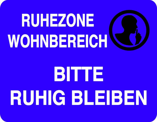 Ruhezone Aufkleber "RUHEZONE WOHNBEREICH BITTE RUHIG BLEIBEN" 20-60cm LO-QUIETZONE-H-10600-44