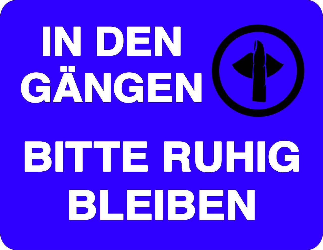 Ruhezone Aufkleber "IN DEN GÄNGEN BITTE RUHIG BLEIBEN" 20-60cm LO-QUIETZONE-H-11300-44