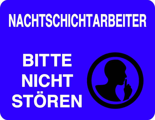 Bitte nicht stören Aufkleber "Nachtschichtarbeiter Bitte nicht stören" LO-QUIETZONE-H-11400-44
