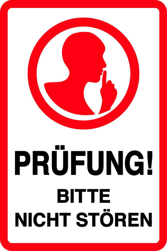 Ruhezone Aufkleber "PRÜFUNG BITTE NICHT STÖREN" 10-40 cm LO-QUIETZONE-V-10300-0