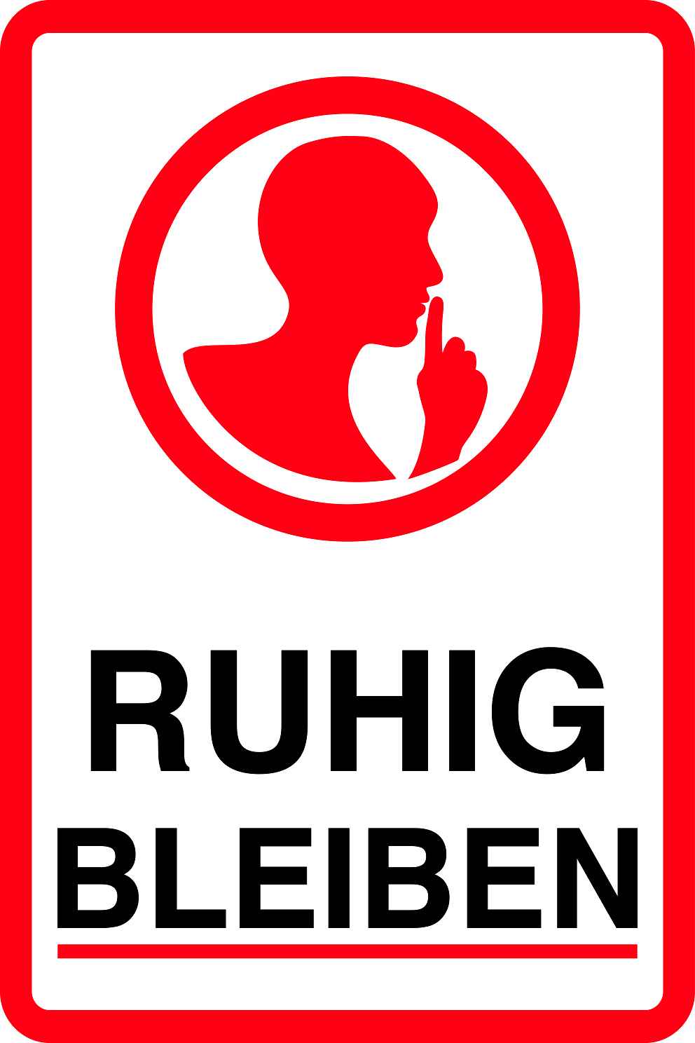 Ruhezone Aufkleber "RUHIG BLEIBEN" 10-40 cm LO-QUIETZONE-V-10400-0