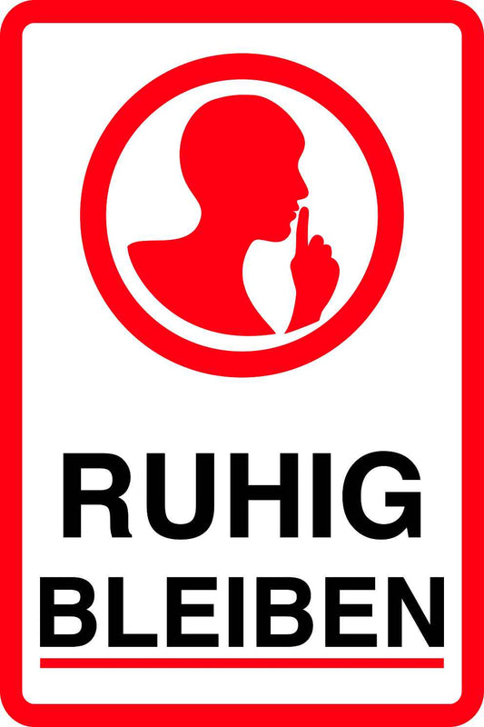 Ruhezone Aufkleber "RUHIG BLEIBEN" 10-40 cm LO-QUIETZONE-V-10400-0