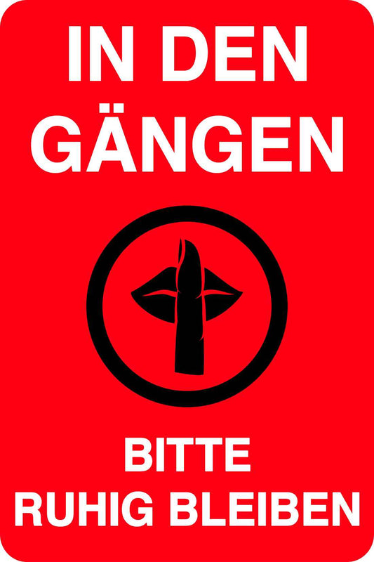 Ruhezone Aufkleber "IN DEN GÄNGEN BITTE RUHIG BLEIBEN" 10-40 cm LO-QUIETZONE-V-11300-14