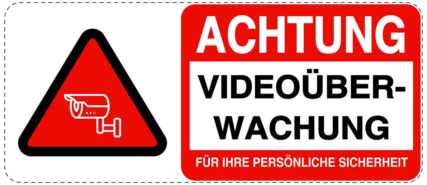 Betreten verboten - Video überwacht "Achtung Videoüberwachung" 10-40 cm LO-RESTRICT-1280