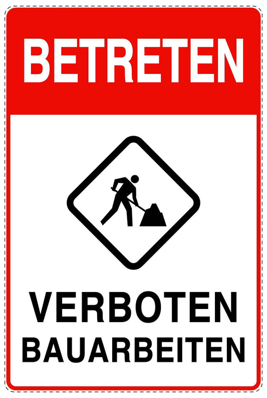 Betreten verboten - Video überwacht "Betreten verboten Bauarbeiten" 10-40 cm LO-RESTRICT-2100