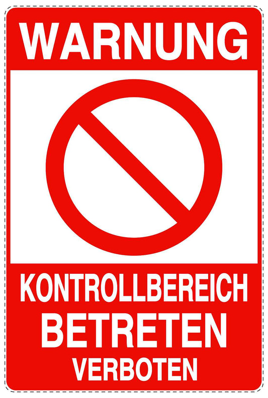 Betreten verboten - Video überwacht "Kontrollbereich Betreten verboten" 10-40 cm LO-RESTRICT-2170