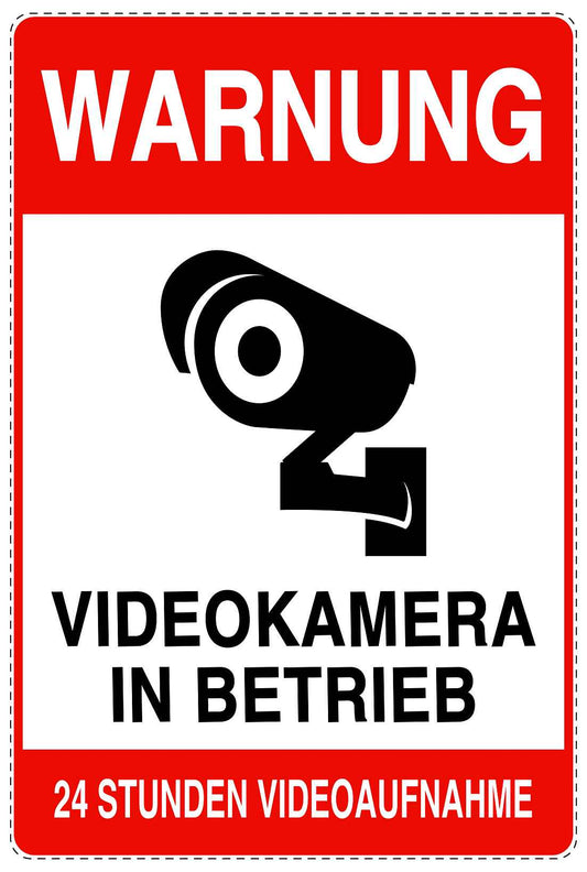 Betreten verboten - Video überwacht "Warnung Videokamera in Betrieb" 10-40 cm LO-RESTRICT-2210