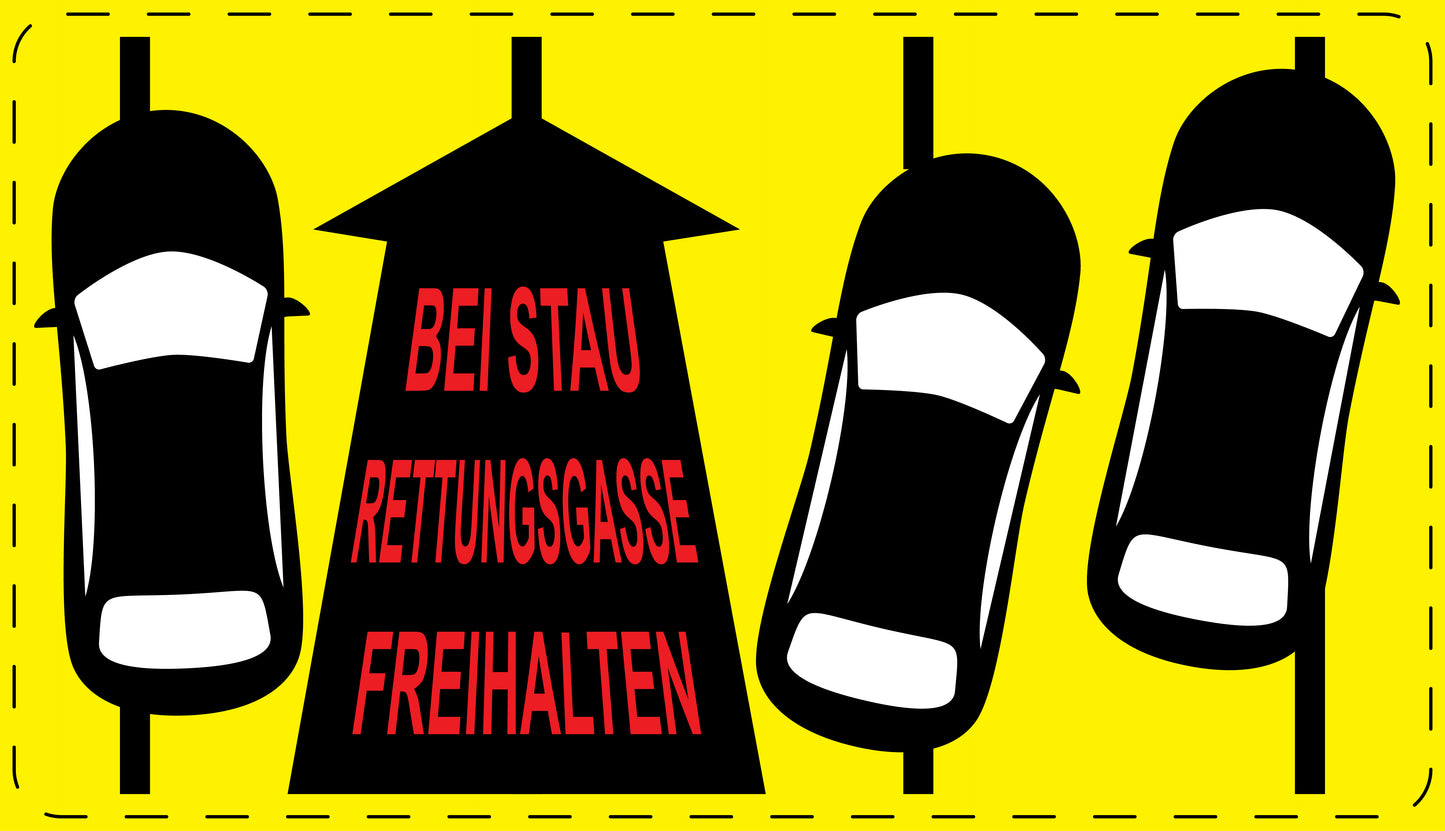 Rettungsgasse Aufkleber "Bei Stau Rettungsgasse freihalten" LO-RETTUNGSGASSE-10400-3