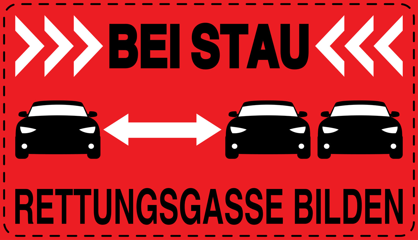 Rettungsgasse Aufkleber "Bei Stau Rettungsgasse bilden" LO-RETTUNGSGASSE-20000-14