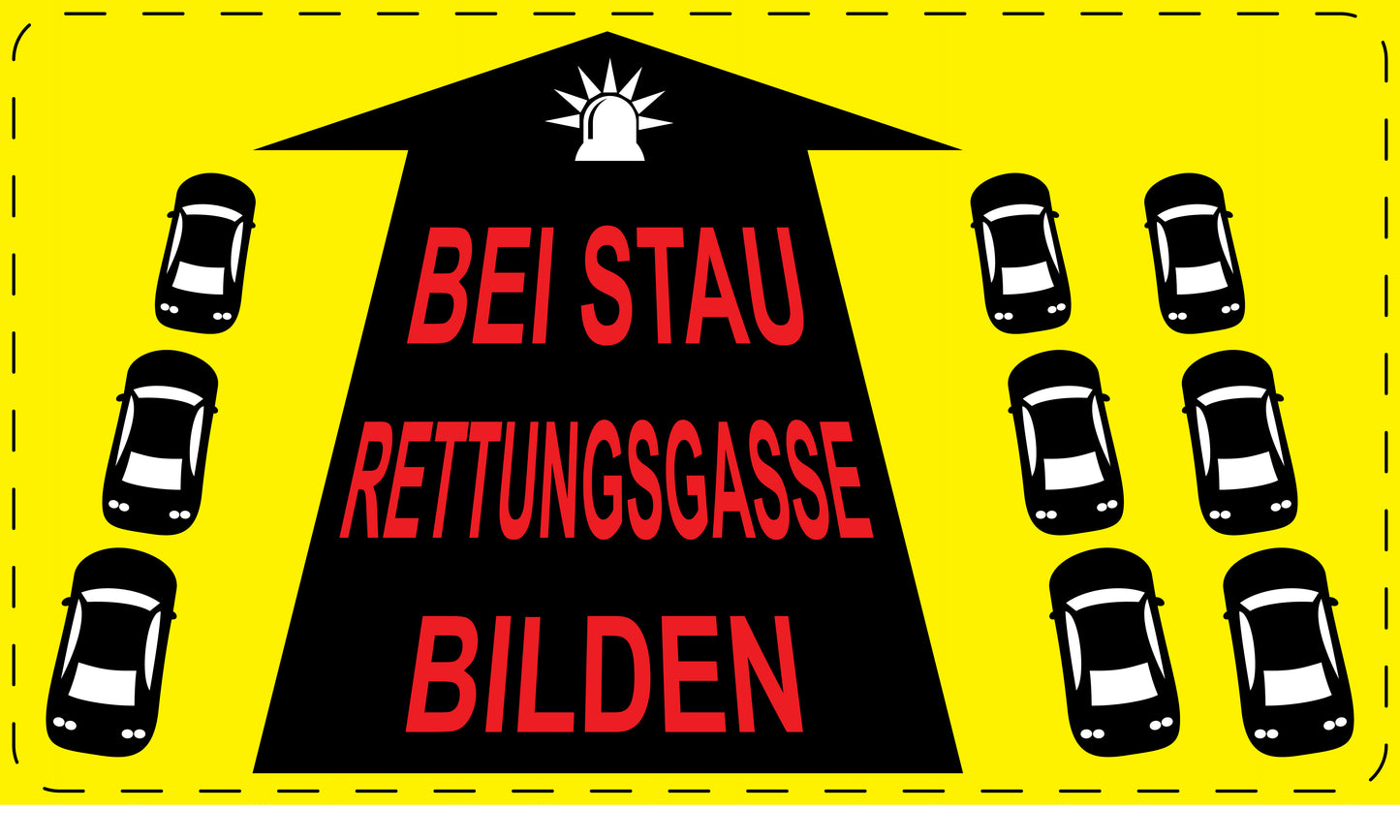 Rettungsgasse Aufkleber "Bei Stau Rettungsgasse bilden" LO-RETTUNGSGASSE-20100-3