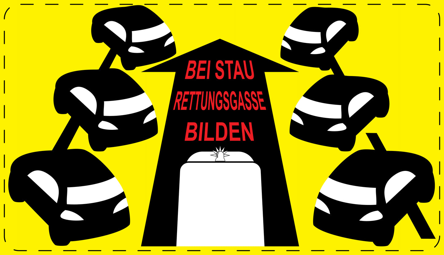 Rettungsgasse Aufkleber "Bei Stau Rettungsgasse bilden" LO-RETTUNGSGASSE-20300-3