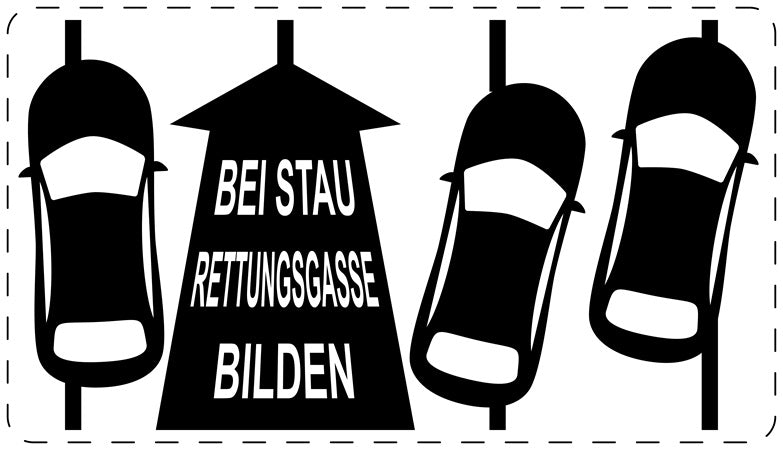 Rettungsgasse Aufkleber "Bei Stau Rettungsgasse bilden" LO-RETTUNGSGASSE-20400-88