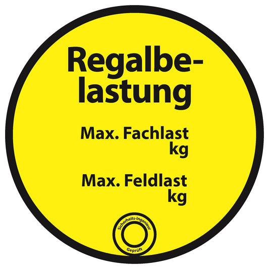 Regalbelastung Aufkleber "Regalbelastung max. Fachlast ______ kg max. Feldlast ______ kg" 10-40 cm LO-REGALBELASTUNG2040-3