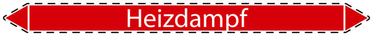 10x Rohrleitungskennzeichnung "Heizdampf" Dampf LO-Rohrleitung-21900
