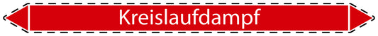 10x Rohrleitungskennzeichnung "Kreislaufdampf" Dampf LO-Rohrleitung-22100