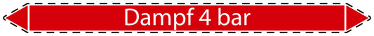 10x Rohrleitungskennzeichnung "Dampf 4 bar" Dampf LO-Rohrleitung-22300