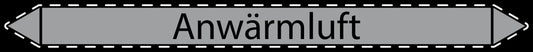 10x Rohrleitungskennzeichnung "Anwärmluft" Luft LO-Rohrleitung-30200