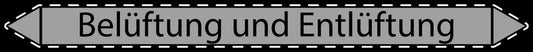 10x Rohrleitungskennzeichnung "Belüftung und Entlüftung" Luft LO-Rohrleitung-30800