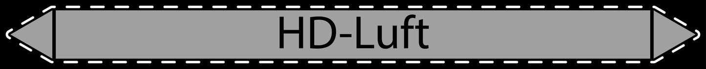 10x Rohrleitungskennzeichnung "HD-Luft" Luft LO-Rohrleitung-32000