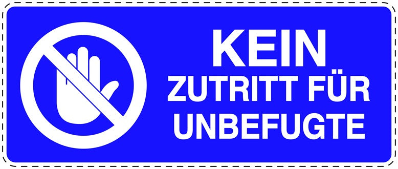 Zutritt verboten Aufkleber "Kein Zutritt für Unbefugte" LO-SI5030-54